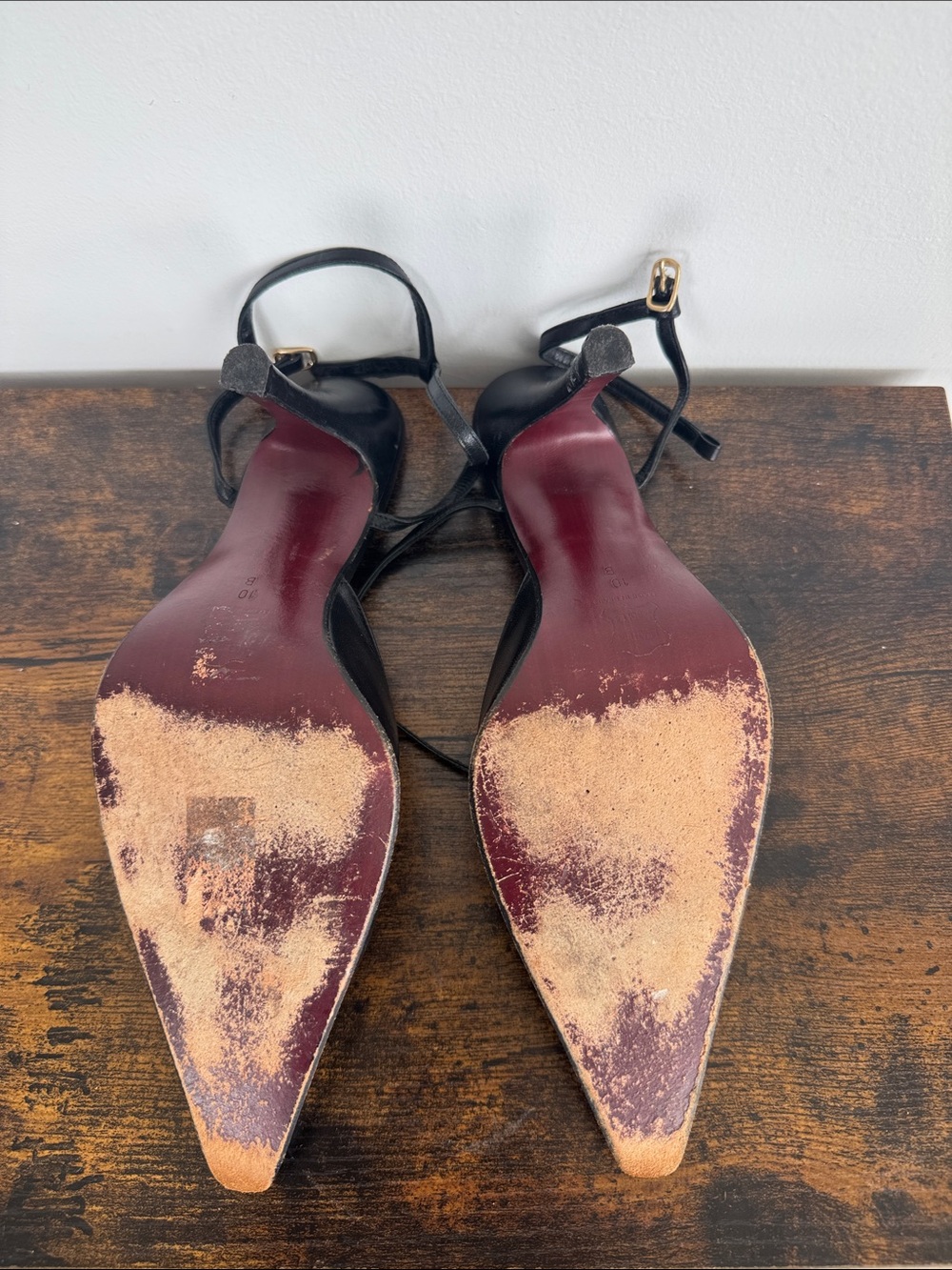 Charles David Black Pointed Toe Slingback Heels - Picture 6 of 6